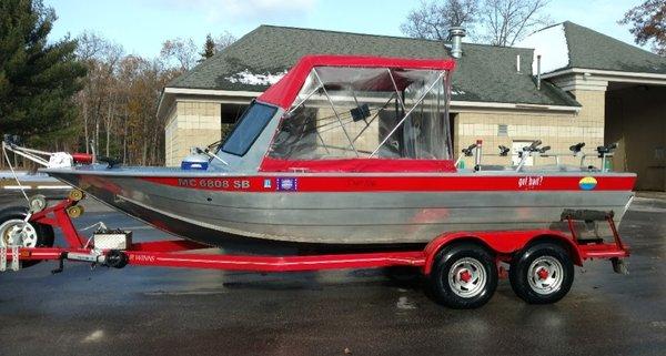 River boat for steelhead  charters on the Manistee River