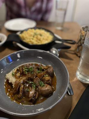 Firecracker steak and baked Mac and cheese