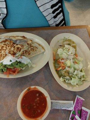 4 cheese quesadilla, side chili rellano & salsa