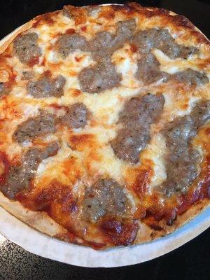 Small frozen sausage pizza - $5.99.