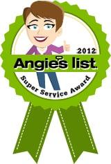 Proud winner of the Angie's List Super Service Award 2012