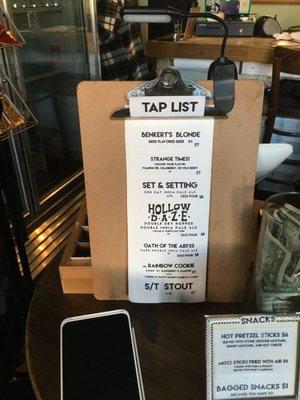 Tap list