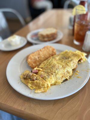 Meat lovers omelette with 3 eggs