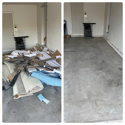 Before and after photo from a remodel