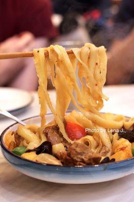 Savory Braised Chicken Noodle 大盘鸡刀削面 ($14.80) - it's just OK. Chicken is dry and the sauce isn't very flavorful.