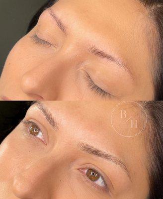 Before and after microblading