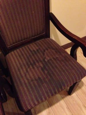 Chair in room, I have no idea what these stains were even from...I don't think I want know