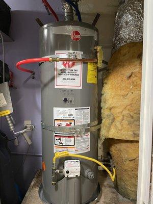 New water heater installed