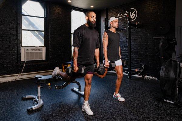 Trainer Ed and his client Andrew at Studio 16 Hell's Kitchen