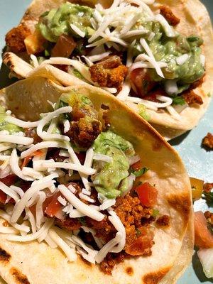 Pastor Tacos - all made from ingredients I got from Tepas (minus the shredded cheese)