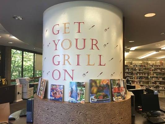 Upstairs book display