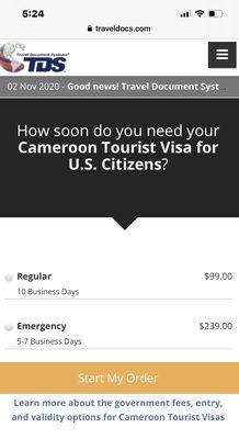 This is their emergency (5-7) I'm here 16 days with no visa