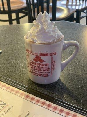 Hot chocolate with whipped cream