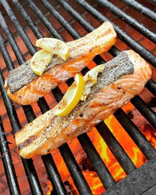 Grilled Wood Fired Atlantic Salmon