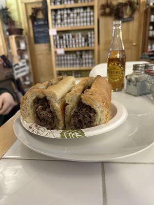 Steak sandwich - daughter likes them very minimally filled so this isn't as large as it would be.