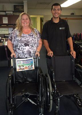 They donated wheelchairs to a local high school school so that they could organize an awareness campaign called Wheelchair Week.