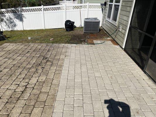 Pressure washing before and after