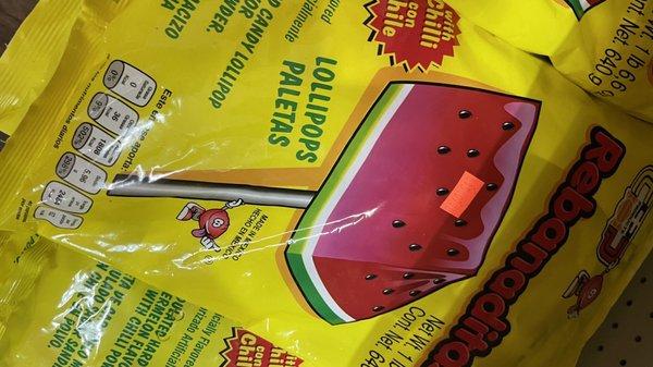 Sandia chile lollipops