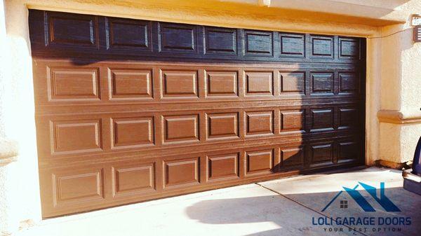 Brown Color Double Car Garage Door