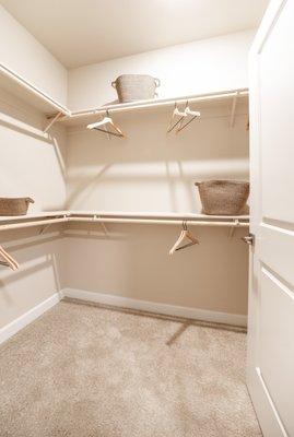 Spacious closets.