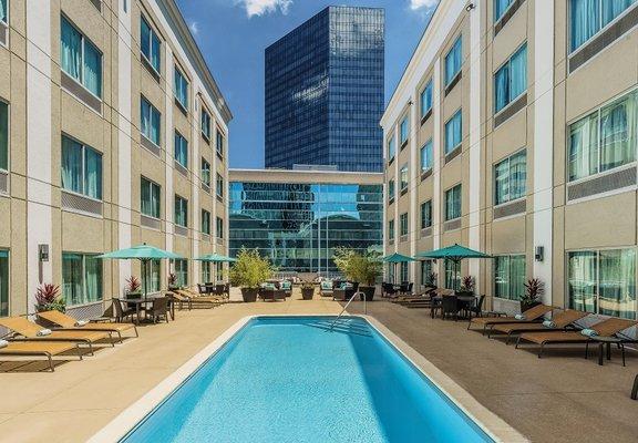 Take a swim and enjoy the view of Uptown Charlotte from our rooftop pool.