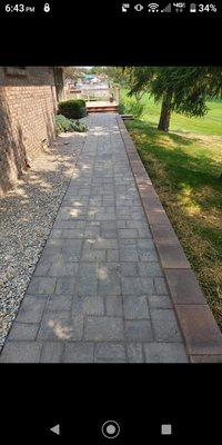 Retaining wall with patio