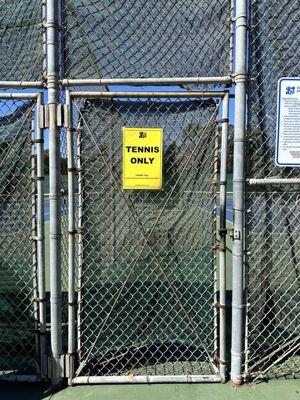 Tennis only signs !