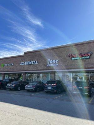 We are located in the Fitness Connection shopping center between Garland Cafe & Dollar Tree