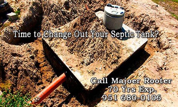 Time to change out your Septic Tank? We have all of the equipment for a complete replacement or overhaul.
Majoer Rooter 951 680-0106