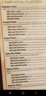 Good menu options