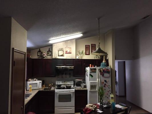 Call to home with kitchen fire.