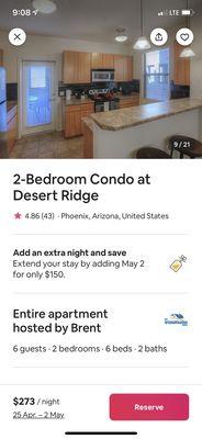 Airbnb listing