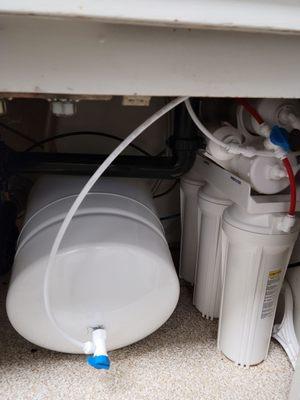 Under the sink reverse osmosis system.