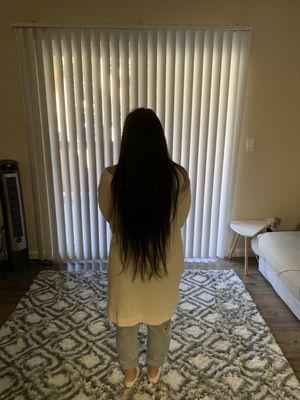 Long hair before cut