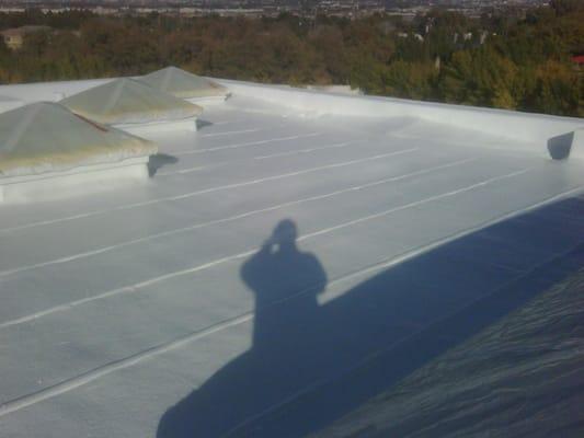 Flat roof after spray foam application...