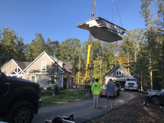 Craning Latham pool