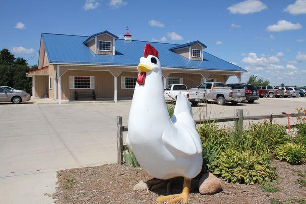 You can't miss the chicken when you drive up.