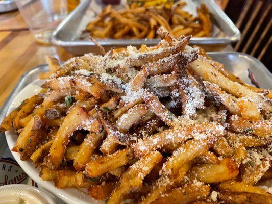 Truffle fries with a garlic aioli on the side