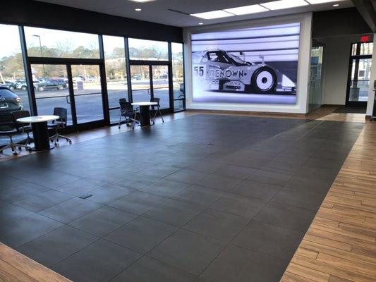 Empty showroom as no new cars to sale