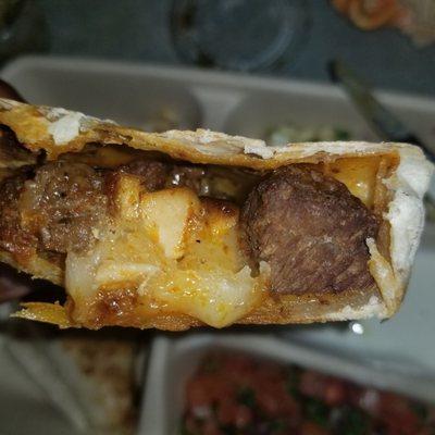 Steak and chicken quesadilla