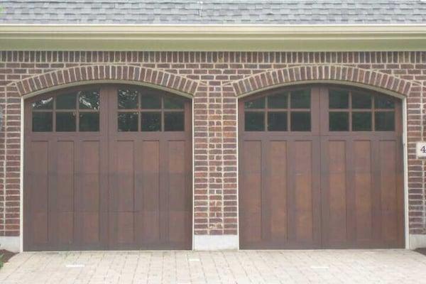 Beautiful Wood Garage Doors with windows Installed in Dayton Ohio