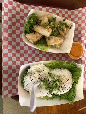 fried tofu and jasmine rice