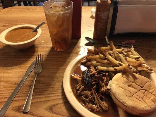 Pork and stew plate.