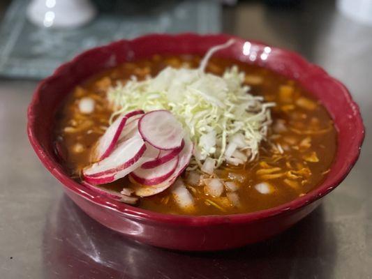 Red pork pozole