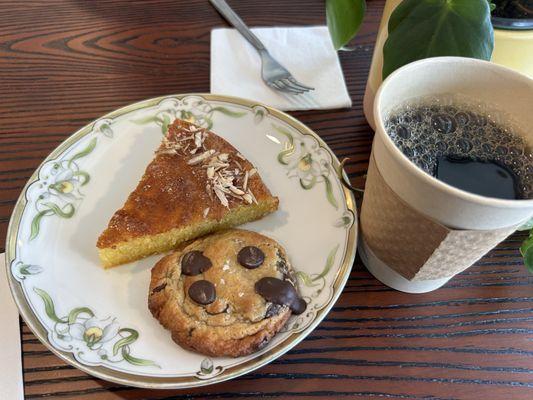 Miso chocolate chip and orange spice cake