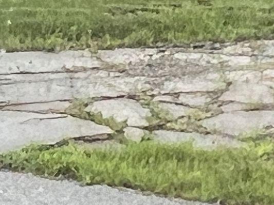 One of many RV Campground pads in disrepair.