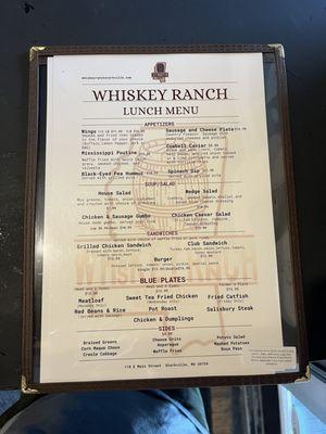 Lunch menu