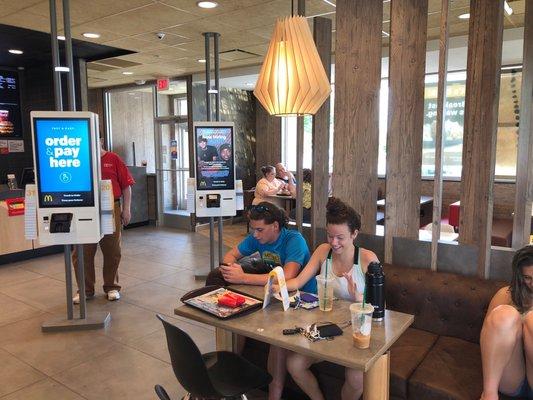 The luxurious seating and illumination of McDonalds