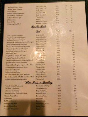 Wine List