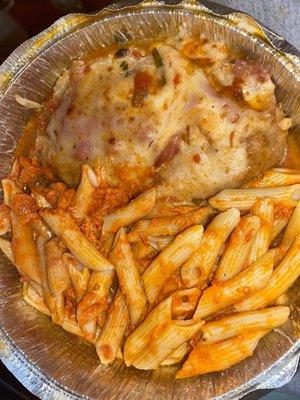 Chicken Sorrentino with penne (half of my meal)